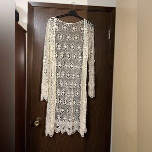 Miami Boho Cream Lace Duster Cardigan